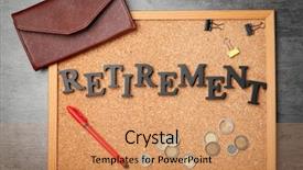  Presentation with retirement planning - Presentation theme with 401k - cork board with word retirement background and a coral colored foreground