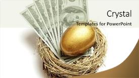  Presentation with gold egg - Presentation theme consisting of 401k - gold nest egg and money background and a soft green colored foreground