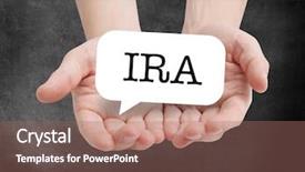  Presentation with 401k - Cool new PPT theme with 401k - ira written on a speechbubble backdrop and a coral colored foreground