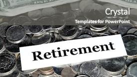  Presentation with invest - PPT layouts enhanced with 401k - pile of coins money representing background and a gray colored foreground