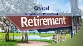  Presentation with retirement - Slides with 401k - retirement wooden sign with rural background and a light blue colored foreground