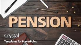  Presentation with pension - PPT theme with 401k - word pension calculator and money background and a tawny brown colored foreground