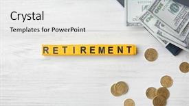  Presentation with retirement planning - Colorful theme enhanced with 401k - word retirement and money backdrop and a white colored foreground