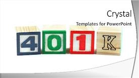  Presentation with 401k - PPT theme with 401k plan text blocks background and a white colored foreground