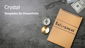  Presentation with compass - Audience pleasing slide deck consisting of 401k savings - composition with notebook compass backdrop and a gray colored foreground