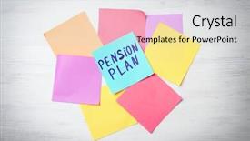  Presentation with pension - Slides enhanced with 401k savings - composition with paper notes background and a light gray colored foreground