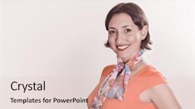  Presentation with lady - Slides enhanced with 40th - portrait of the lovely lady background and a  colored foreground