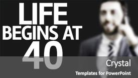  Presentation with 40th birthday - Colorful slides enhanced with 40th birthday - business man with the text backdrop and a dark gray colored foreground