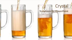  Presentation with beer - Cool new PPT theme with 43 - beer mug isolated on white backdrop and a lemonade colored foreground