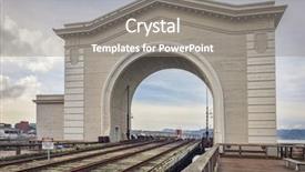  Presentation with metro rail tunnels - Audience pleasing slides consisting of 43 - old pier 43 rail ferry backdrop and a gray colored foreground