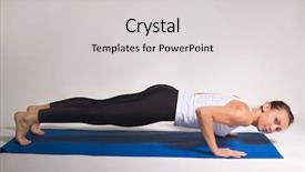  Presentation with yoga - Presentation theme featuring 43 - set of young attractive yoga background and a  colored foreground