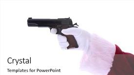  Presentation with second amendment - Theme having 45 caliber semi automatic pistol background and a white colored foreground