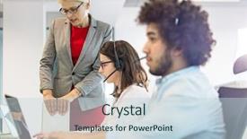  Presentation with mature female surgeon - Cool new slides with 45 years service - mature businesswoman assisting female operator backdrop and a  colored foreground