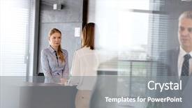  Presentation with hospitality hotel reception female receptionist - Amazing theme having 45 years service - young businesswoman with female receptionist backdrop and a  colored foreground