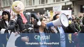  Presentation with checkpoint - Beautiful slide set featuring 45th-presidential-inauguration-donald-trump backdrop and a ocean colored foreground