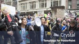  Presentation with checkpoint - Presentation design featuring 45th-presidential-inauguration-donald-trump background and a ocean colored foreground