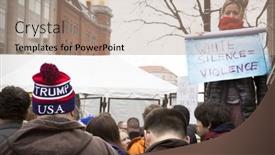  Presentation with checkpoint - Beautiful presentation design featuring 45th-presidential-inauguration-donald-trump backdrop and a coral colored foreground