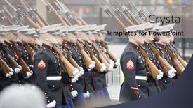  Presentation with marine corps - Presentation design with 45th-presidential-inauguration-donald-trump background and a mint green colored foreground