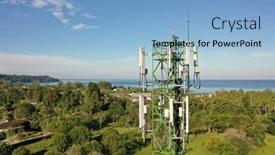  Presentation with telecommunications - Slide deck having 4g-and-5g-telecommunications-tower background and a light blue colored foreground