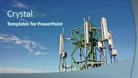  Presentation with telecommunications - Audience pleasing PPT theme consisting of 4g-and-5g-telecommunications-tower backdrop and a ocean colored foreground