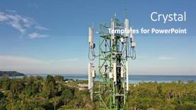 Presentation with telecommunications - Cool new PPT layouts with 4g-and-5g-telecommunications-tower backdrop and a teal colored foreground