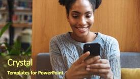  Presentation with student - Cool new PPT theme with 4g technology - happy young african student girl backdrop and a tawny brown colored foreground