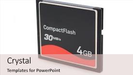  Presentation with memory managment - PPT theme featuring 4gb compact flash memory card background and a lemonade colored foreground