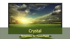  Presentation with television - Presentation having 4k television sky or monitor background and a tawny brown colored foreground