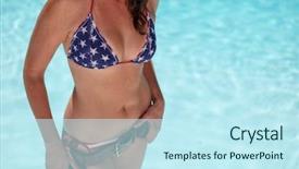  Presentation with american flag - Amazing slide set having 4th amendment - beautiful american flag bikini model backdrop and a  colored foreground