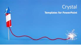  Presentation with fuse - Presentation theme consisting of 4th-of-july-bottle-rocket background and a teal colored foreground