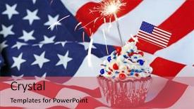  Presentation with sprinkles - Amazing PPT layouts having 4th of july cupcake backdrop and a coral colored foreground