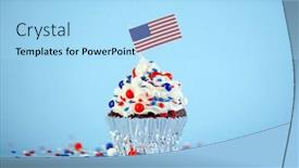  Presentation with 4th july - Presentation design having 4th-of-july-cupcake background and a light blue colored foreground