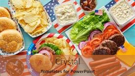  Presentation with 4th july - Presentation featuring 4th-of-july-feast background and a red colored foreground