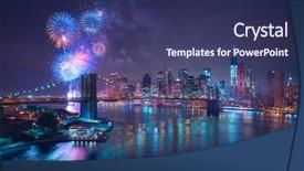  Presentation with 4th july - Audience pleasing PPT layouts consisting of 4th of july fireworks backdrop and a ocean colored foreground