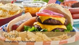  Presentation with burger - Colorful presentation enhanced with 4th-of-july-themed-burger backdrop and a yellow colored foreground