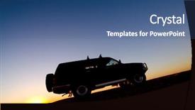  Presentation with rural australia - Audience pleasing presentation design consisting of australia rural outback - 4wd climbs a hill backdrop and a ocean colored foreground