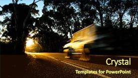  Presentation with rural australia - Slides consisting of australia rural outback - 4wd heading into the sunset background and a tawny brown colored foreground