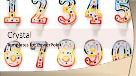  Presentation with white candles - Audience pleasing presentation consisting of 5 anniversary - birthday candles isolated backdrop and a lemonade colored foreground