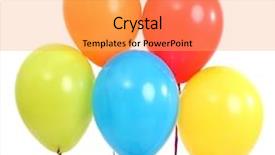  Presentation with five kinds of livestock - Audience pleasing theme consisting of 5 anniversary - five bright balloons on light backdrop and a yellow colored foreground