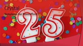  Presentation with anniversary - Slides with 5 anniversary - number twenty five birthday candle background and a  colored foreground