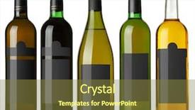  Presentation with bottles - Beautiful presentation theme featuring 5 anniversary - set 5 bottles of wine backdrop and a tawny brown colored foreground