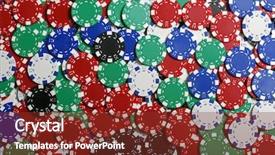  Presentation with poker chips - PPT theme consisting of 5 champion - casino poker chips of all background and a  colored foreground