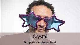  Presentation with champion - Theme featuring 5 champion - famous businessman with glasses stars background and a light gray colored foreground