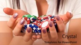  Presentation with hands holding - Colorful presentation theme enhanced with 5 champion - girls hands holding a bunch backdrop and a red colored foreground