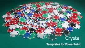  Presentation with champion - Presentation theme featuring 5 champion - pile of chips background and a  colored foreground