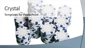  Presentation with poker chips - Slides having 5 champion - poker chips isolated on white background and a  colored foreground