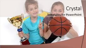  Presentation with basketball players - Slide set featuring common reed bunting bathed in sunlight reed orange bird background and a red colored foreground