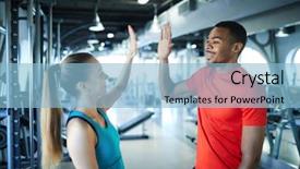  Presentation with intercultural - Beautiful theme featuring 5 champion - young intercultural successful trainers giving backdrop and a light blue colored foreground