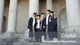  Presentation with five senses - PPT layouts consisting of 5 columns - five graduates posing while holding background and a gray colored foreground