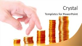  Presentation with steps - Presentation theme featuring 5 columns - grow steps up on gold background and a white colored foreground